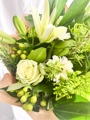 Green Chrysanthemum & Lily Bouquet