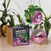 Medium Disco Pink Mirror Ball Planter