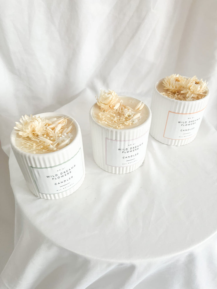 Dried Flower Candles -Lavender Spa