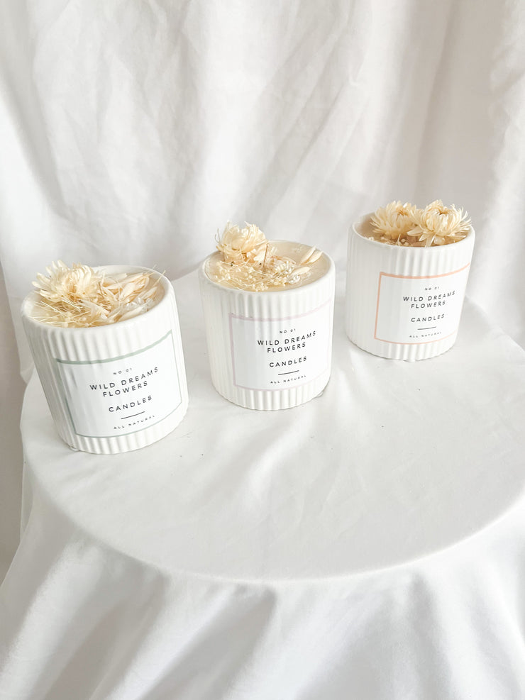 Dried Flower Candles -Indian Lemongrass & Lime peel