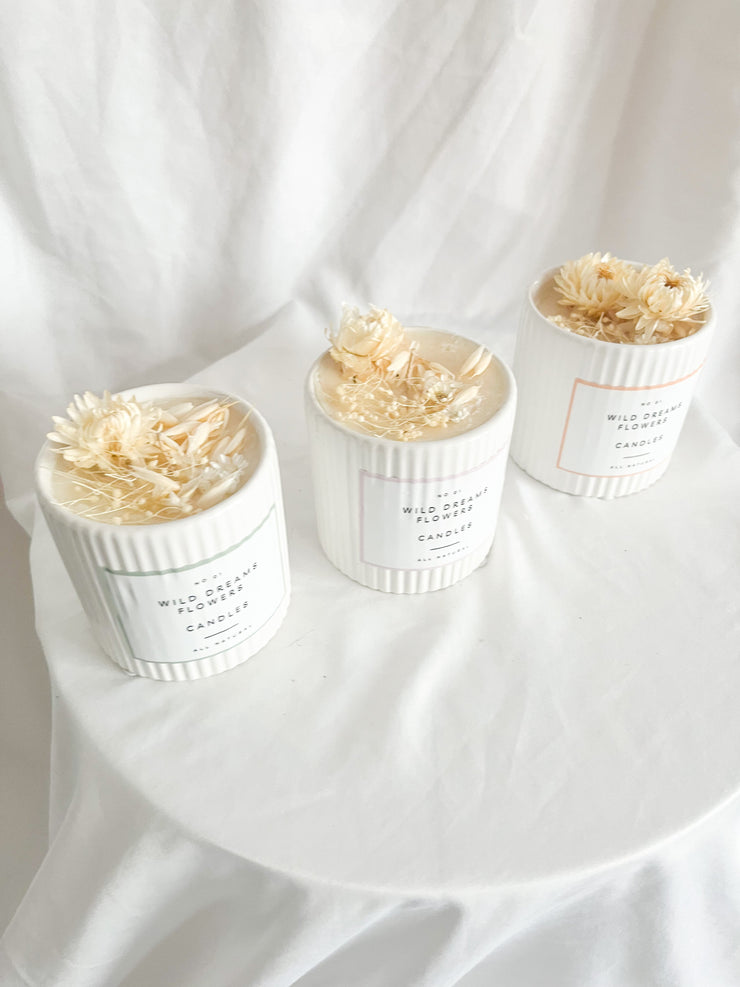 Dried Flower Candles -Indian Lemongrass & Lime peel