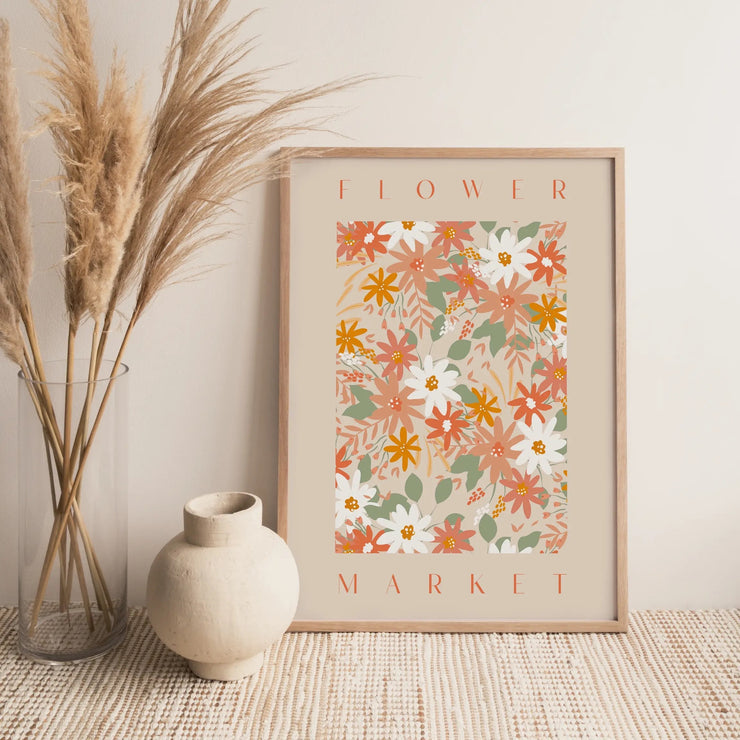 Orange Flower Market Print