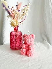 Bear Candle & Dried Flowers Vase Set
