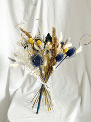 Navy and Yellow Dried Flower Bouquet
