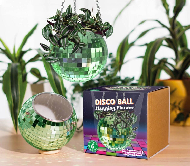 Medium Disco Green Mirror Ball Planter