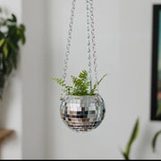Medium Silver Disco Ball Mirror planters