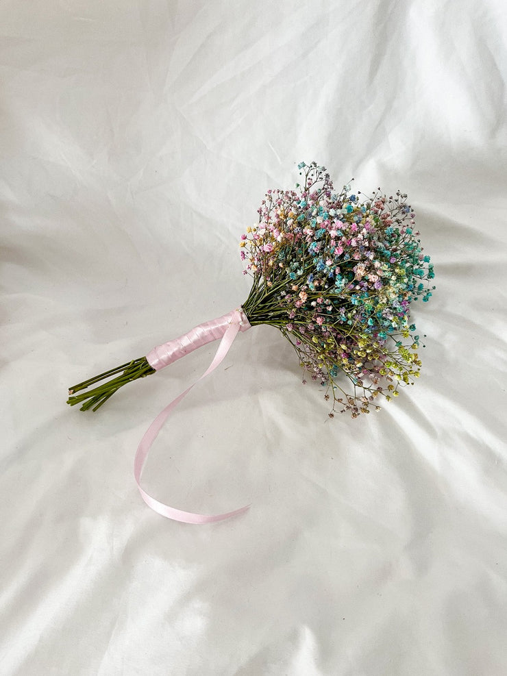 Rainbow gypsophila Rainbow wedding bouquet 