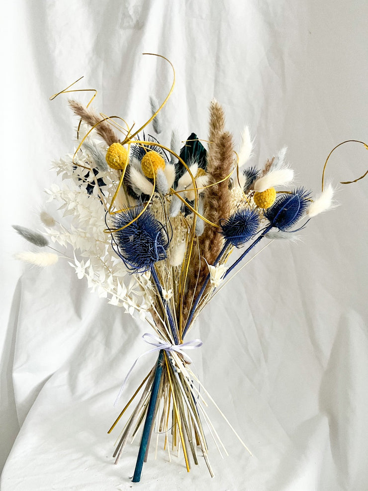 Dried flower blue and yellow